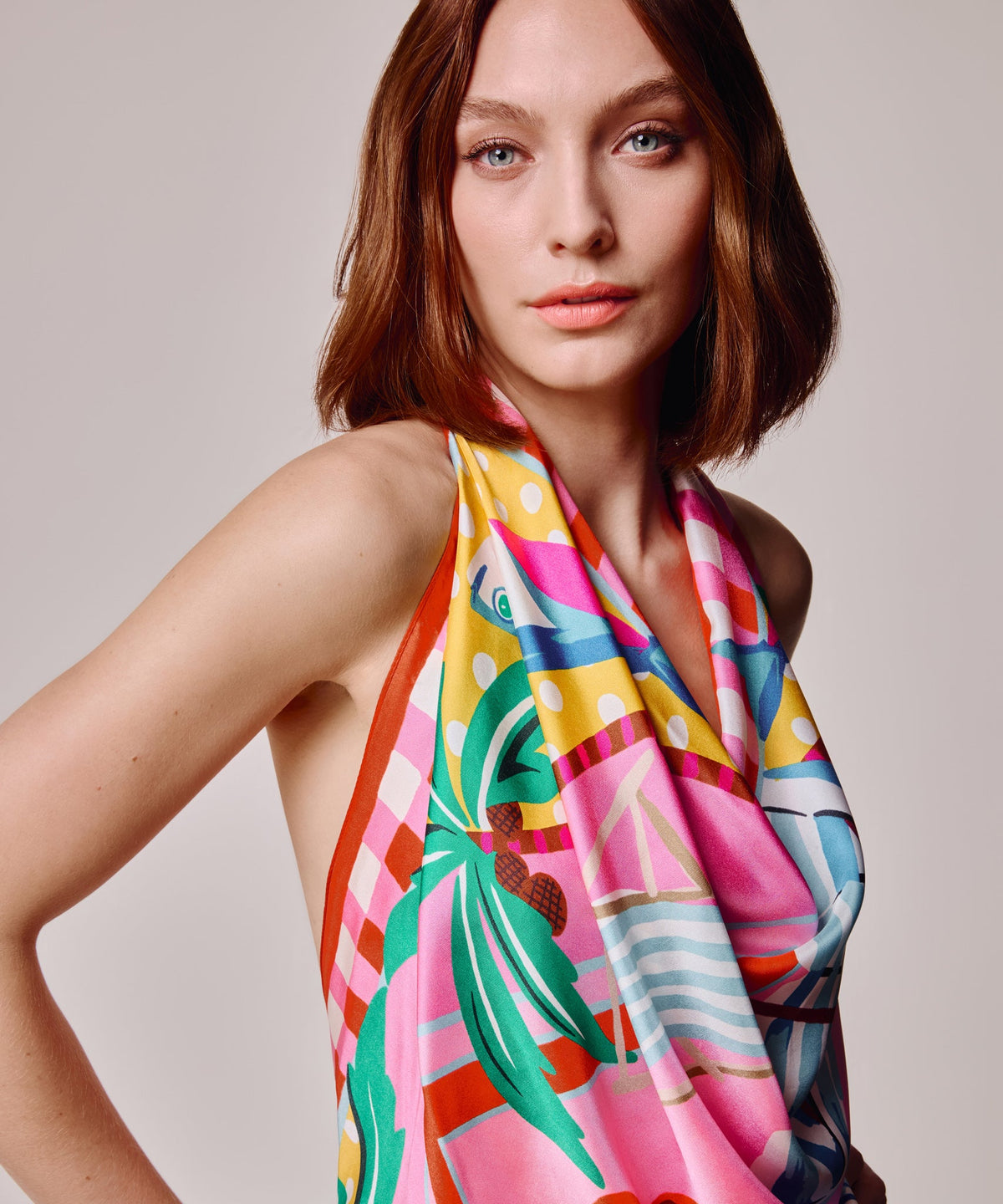 Echo Design Beach Picnic Silk Square Scarf