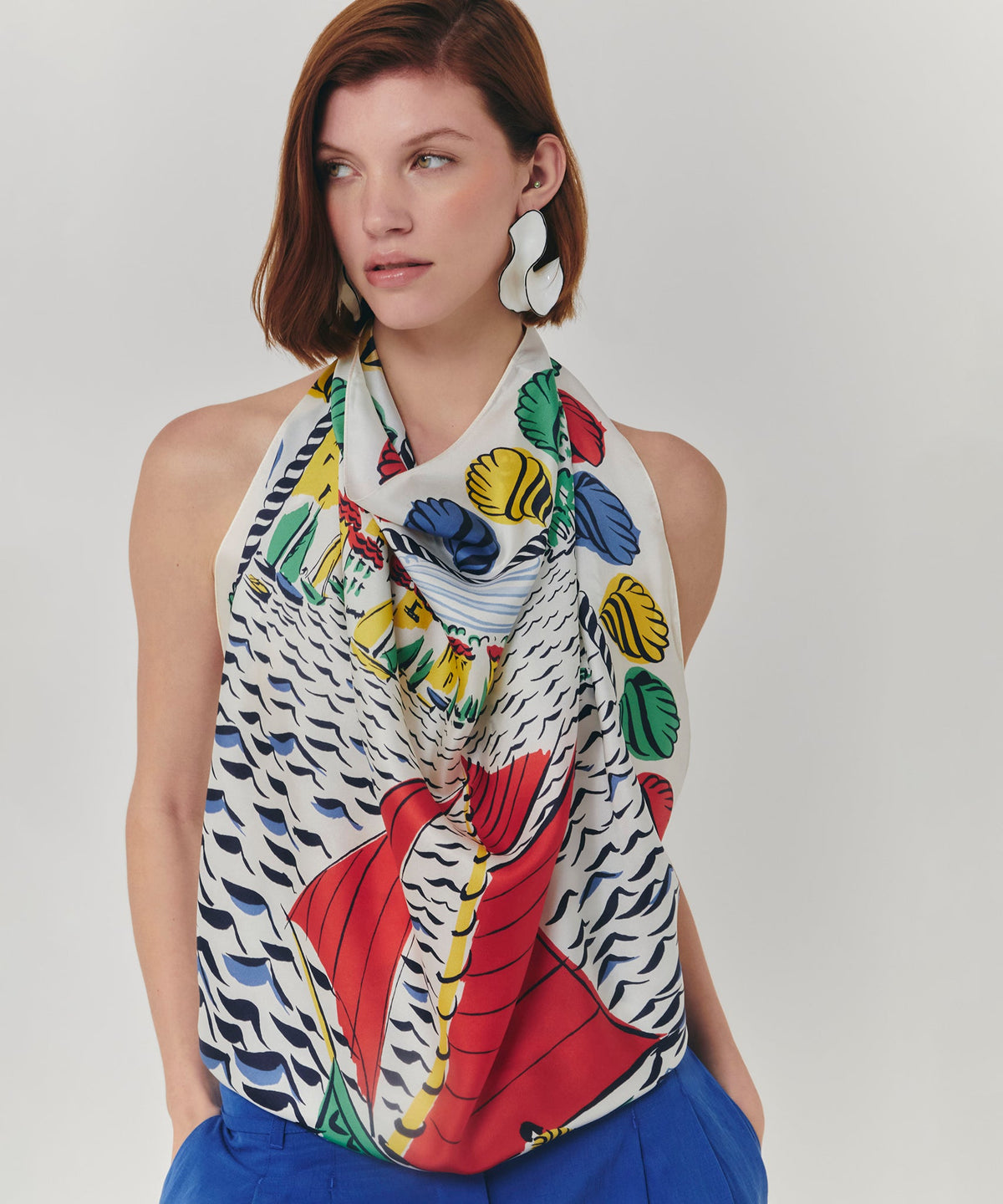 Echo Design Sail Away Silk Square Scarf
