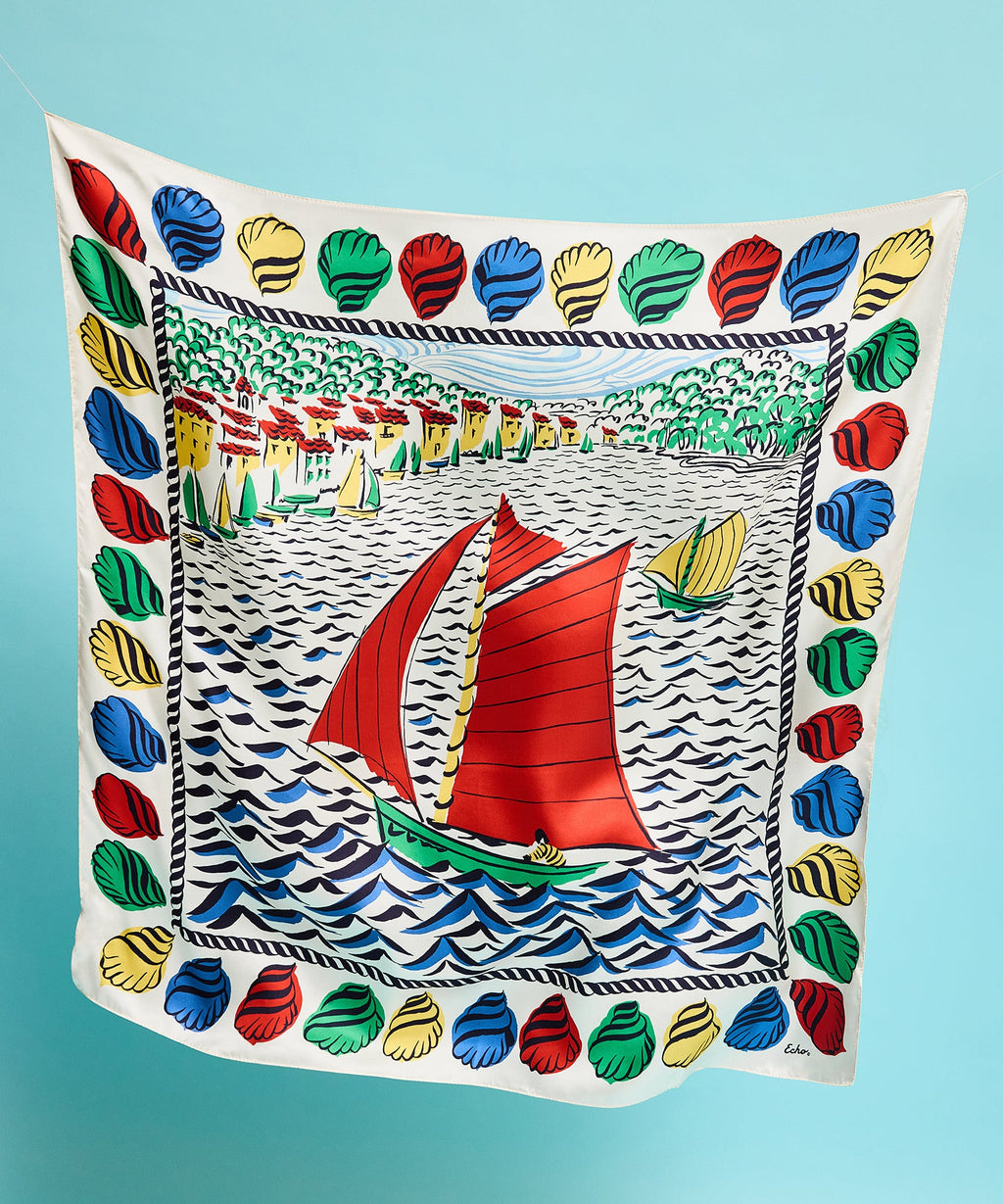 Echo Design Sail Away Silk Square Scarf