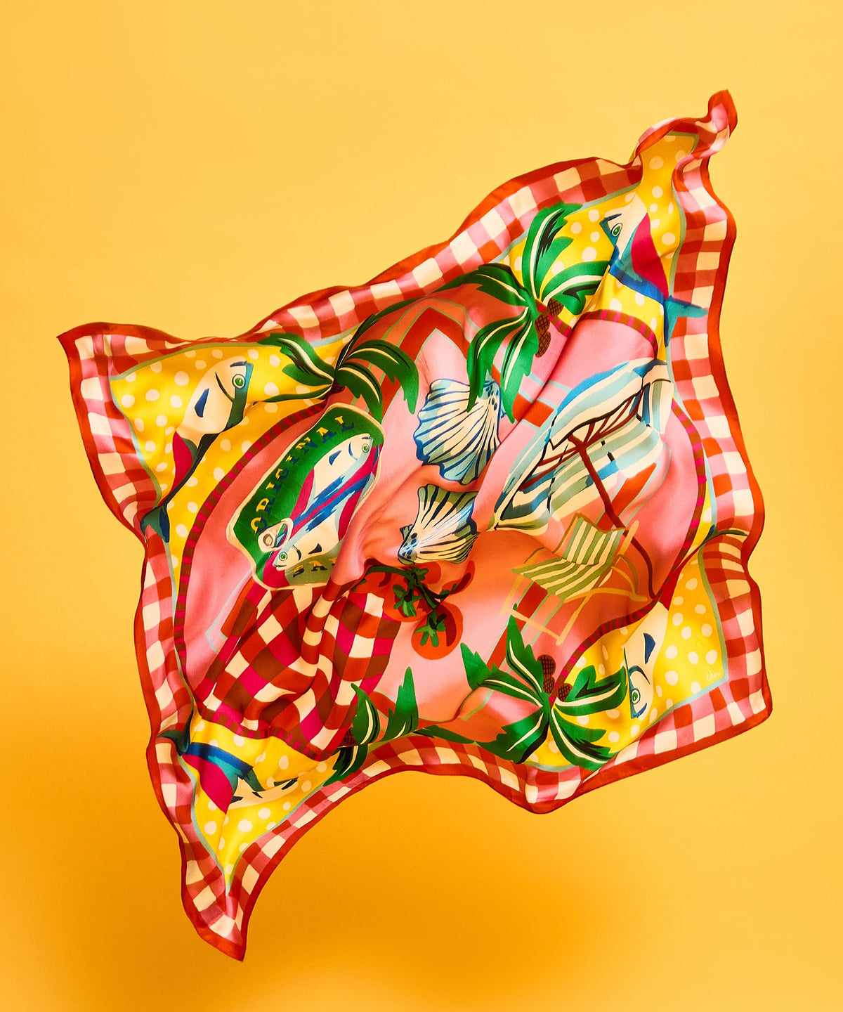 Echo Design Beach Picnic Silk Square Scarf