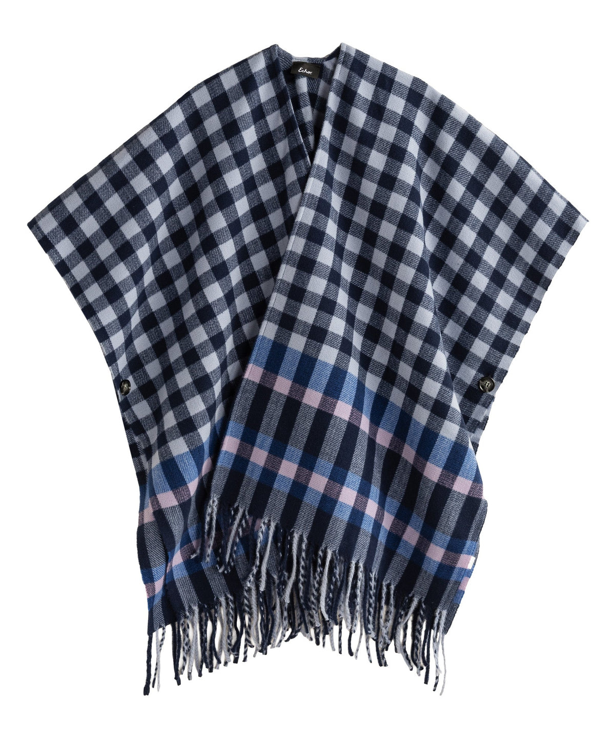 Echo Design Bordered Check Ruana