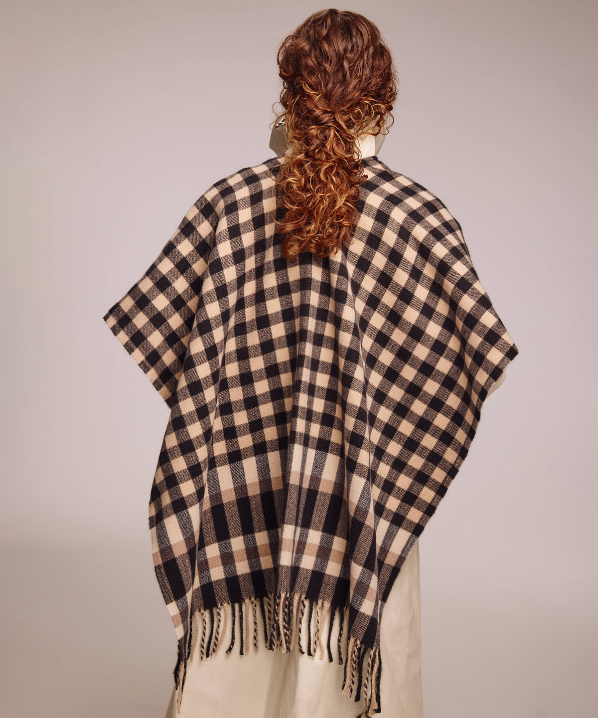 Echo Design Bordered Check Ruana