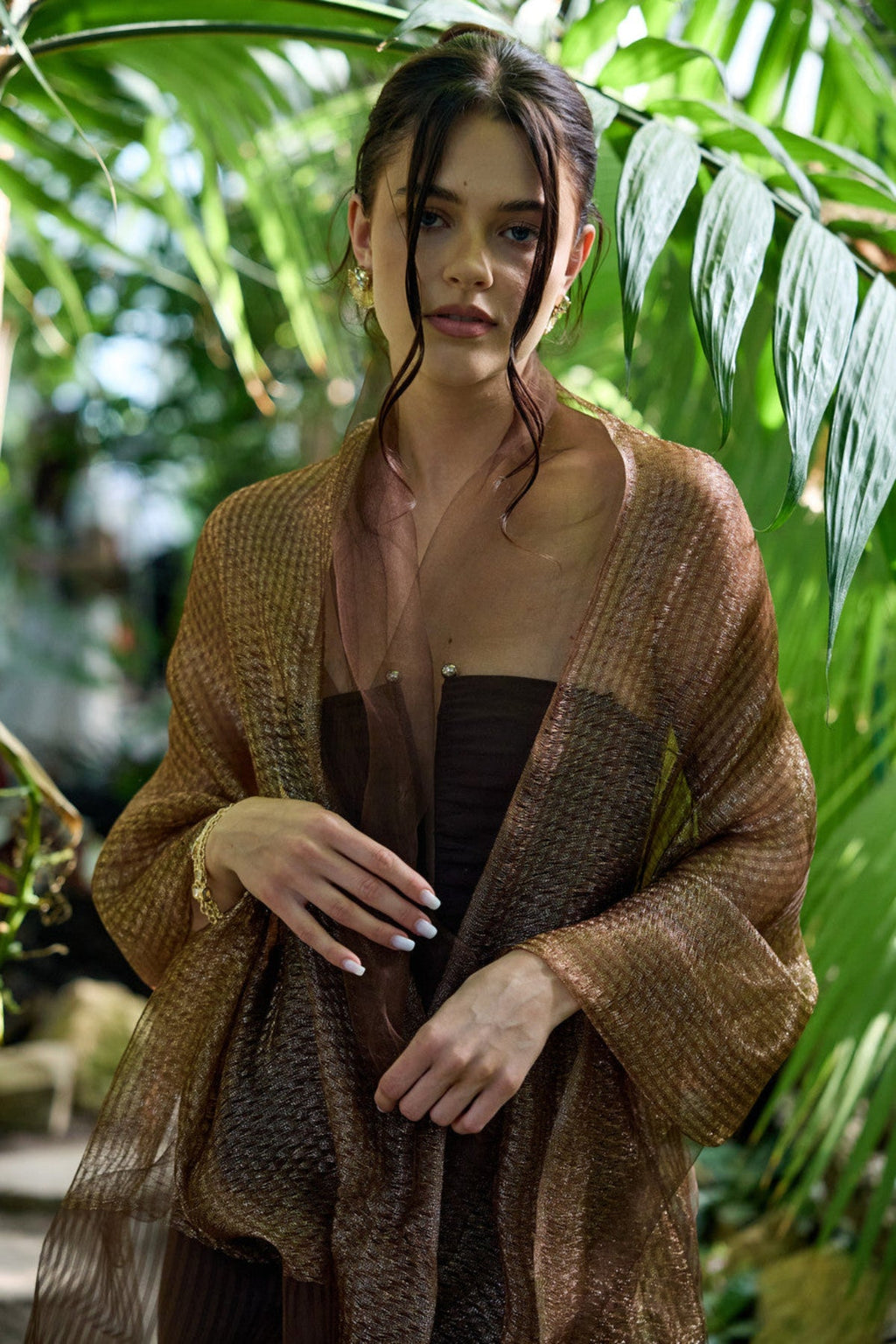 Saachi Silk Sparkle Wrap Scarf