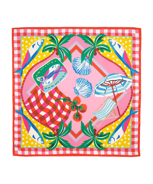 Echo Design Beach Picnic Silk Square Scarf