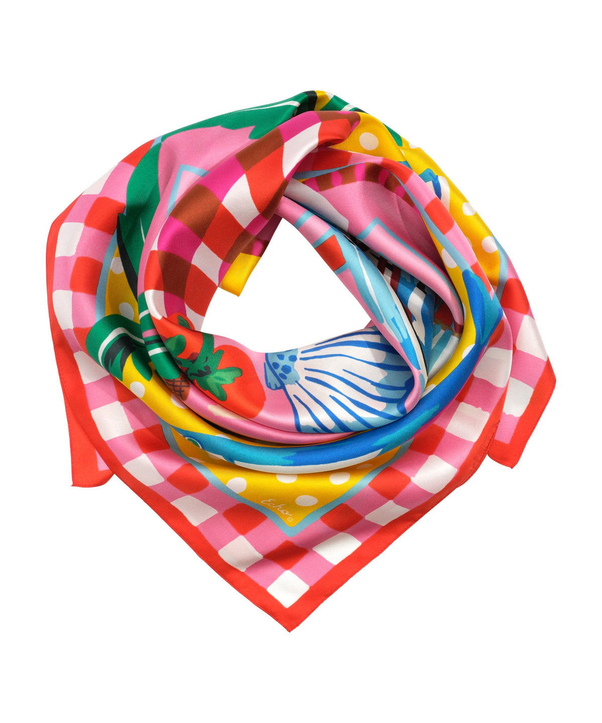 Echo Design Beach Picnic Silk Square Scarf